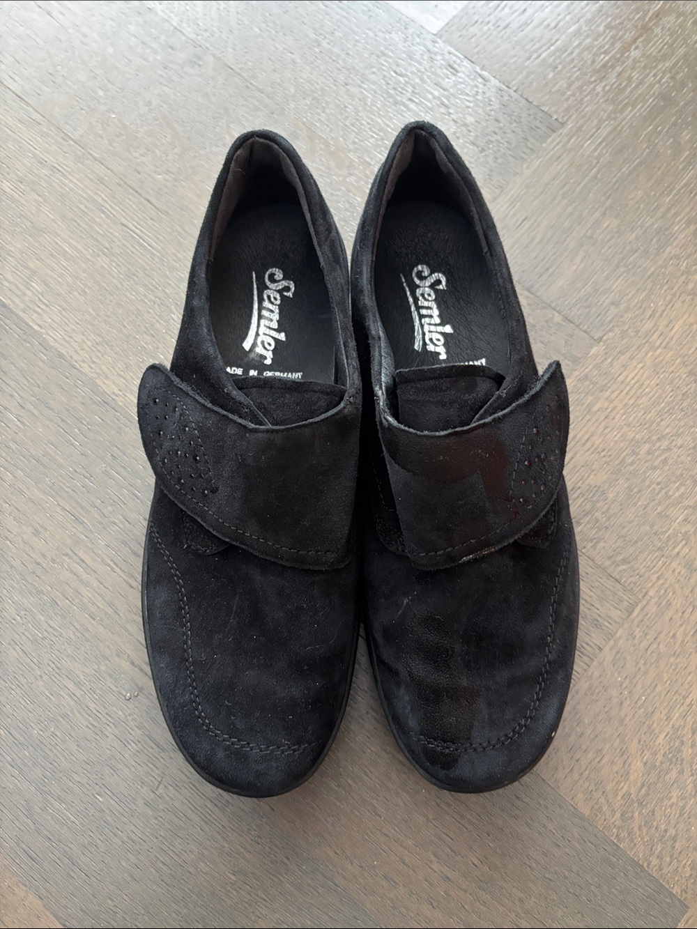 Semler women’s Made in Germany Black Suede Comfort Slip-On Shoes
